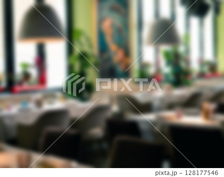 Background blurred counter coffee bar with tables. Restaurant cafe, cafe blurred background with bokeh. Abstract blur coffee shop and cafe restaurant for defocused background Background blurred counter coffee bar with tables. Restaurant cafe, cafe blurred background with bokeh. Abstract blur coffee shop and cafe restaurant for defocused background 128177546