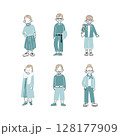 シンプルでおしゃれなファッションの女性のイラストセット　 128177909