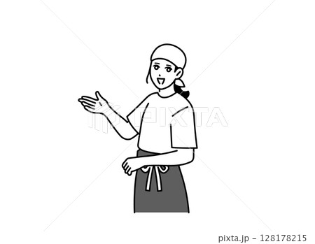 案内している女性の居酒屋店員 128178215