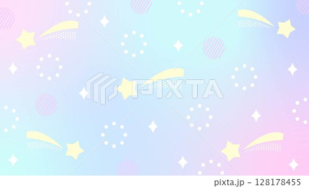 動画配信用のかわいい背景27　流れ星 128178455