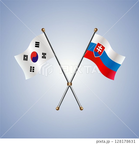 South Korea and Slovakia flag. Vector Illustration South Korea and Slovakia flag. Vector Illustration 128178631