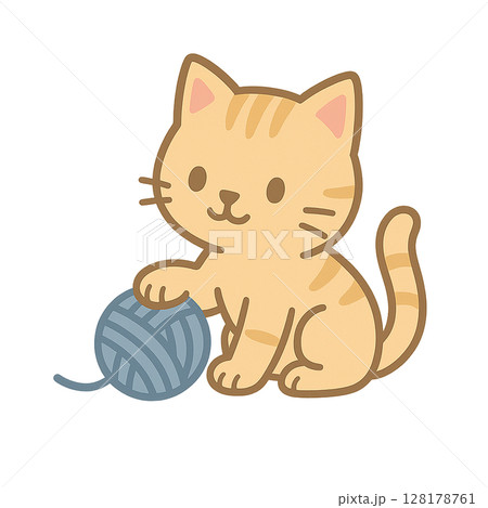 毛糸で遊ぶ猫 128178761