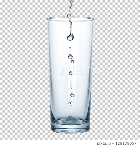 glass of water with ice 128179057