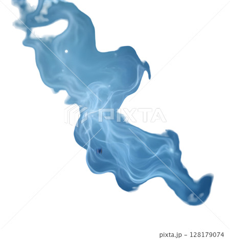 abstract white blue smoke from aromatic sticks 128179074