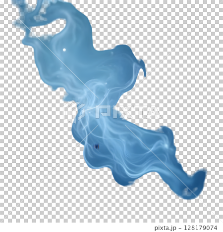 abstract white blue smoke from aromatic sticks 128179074