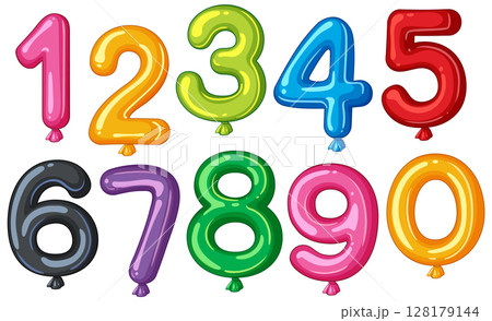 Colorful Balloon Numbers Vector Illustration 128179144