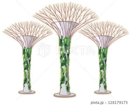 Supertree Grove in Singapore Illustration 128179173
