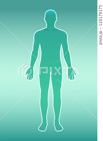 Minimalist Human Silhouette on Gradient Background 128179175