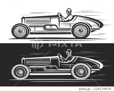 Vector logo for Retro Racing Car Vector logo for Retro Racing Car 128179476
