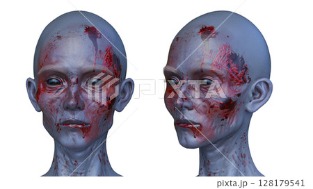 女性ゾンビの顔 128179541