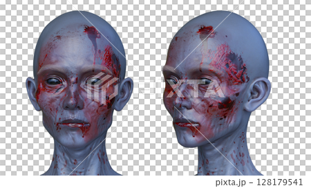 女性ゾンビの顔 128179541