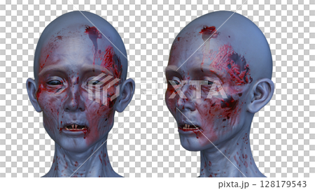 女性ゾンビの顔 128179543