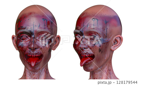 女性ゾンビの顔 128179544