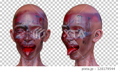女性ゾンビの顔 128179544