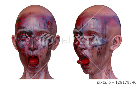 女性ゾンビの顔 128179546