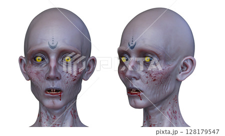 女性ゾンビの顔 128179547