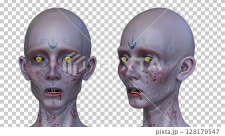女性ゾンビの顔 128179547