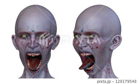 女性ゾンビの顔 128179548