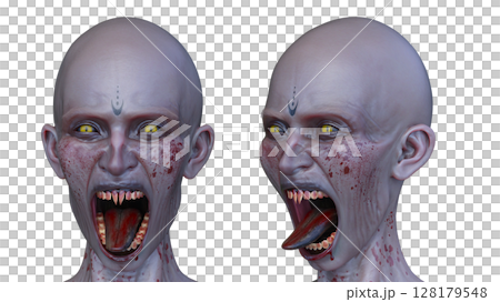 女性ゾンビの顔 128179548