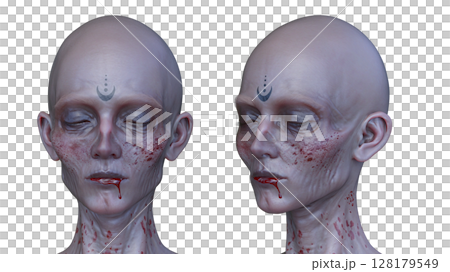 女性ゾンビの顔 128179549