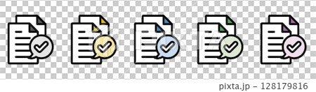 Illustration icon material set: Document file 100 128179816