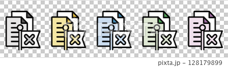Illustration icon material set: Document file 183 128179899