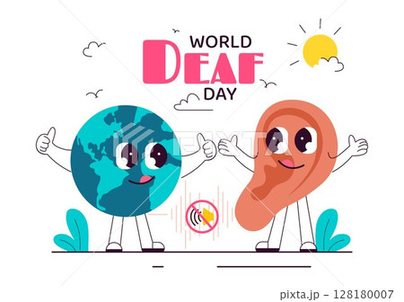 World Day of the Deaf Vector Illustration on September 26 to Raise Awareness About Hearing Loss Prevention and Ear Treatment in a Flat Background World Day of the Deaf Vector Illustration on September 26 to Raise Awareness About Hearing Loss Prevention and Ear Treatment in a Flat Background 128180007