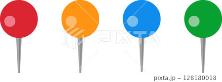 押しピンカラフルアイコンイラスト素材丸 押しピンカラフルアイコンイラスト素材丸 128180018
