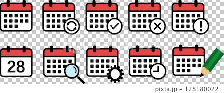 Calendar icon illustration for apps, websites and UI 128180022