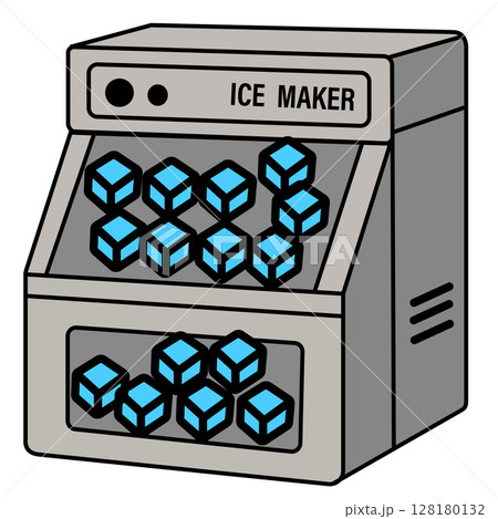 Ice maker icon. Freezer device sign. Electric machine for household symbol. flat style. Ice maker icon. Freezer device sign. Electric machine for household symbol. flat style. 128180132