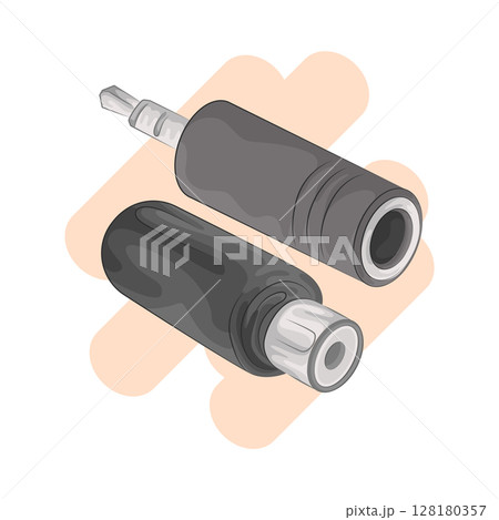 Illustration of Jack Connector Illustration of Jack Connector 128180357