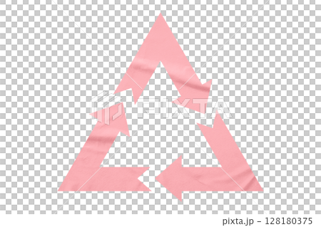 Pink recycle symbol paper isolated on...のイラスト素材 [128180375] - PIXTA