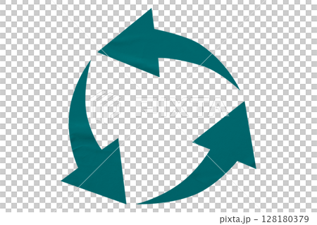 Green recycle symbol paper isolated on transparent background Green recycle symbol paper isolated on transparent background 128180379