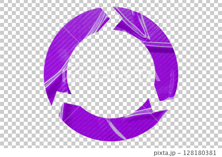 Purple recycle symbol paper isolated on transparent background 128180381