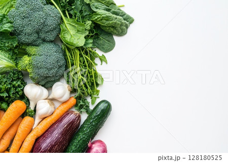 A delightful assortment of assorted fresh vegetables essential for maintaining a healthy lifestyle 128180525