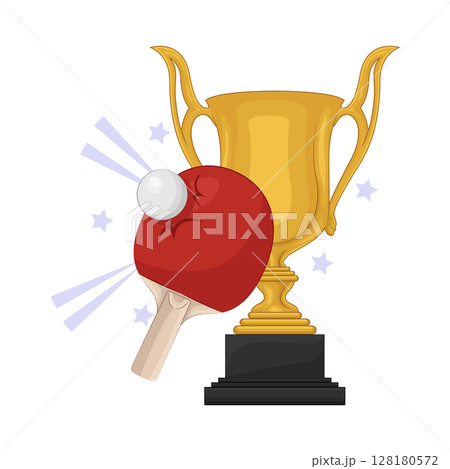 Illustration of Ping pong with trophy Illustration of Ping pong with trophy 128180572