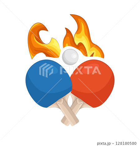 Illustration of Burning Ping Pong Illustration of Burning Ping Pong 128180580