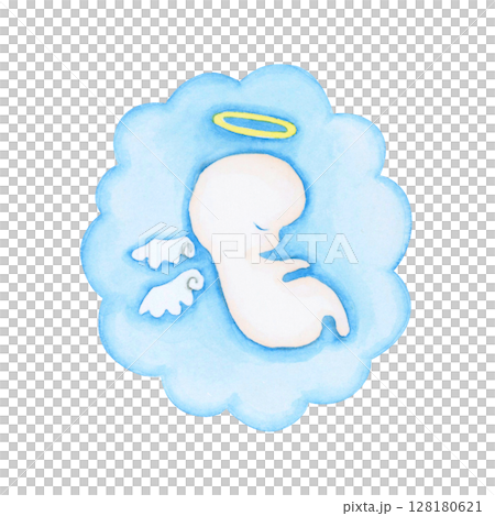 妊活 妊娠　流産 中絶　赤ちゃん　水彩 イラスト 128180621