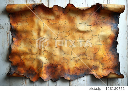 Ancient Scroll Texture featuring Rustic Edges with a Beautifully Aged Appearance Ancient Scroll Texture featuring Rustic Edges with a Beautifully Aged Appearance 128180731
