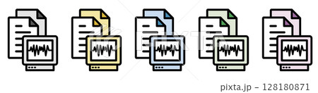 イラストアイコン素材セット：医療ファイル251 128180871