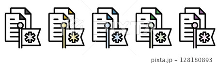 イラストアイコン素材セット：医療ファイル271 128180893