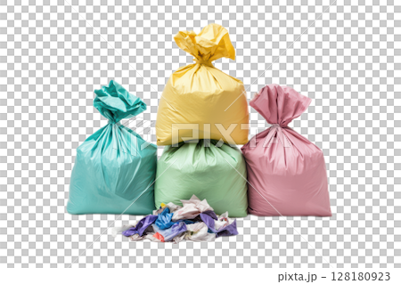 Vibrant and Colorful Garbage Bags Specifically Designed for Effective Waste Management Solutions 128180923