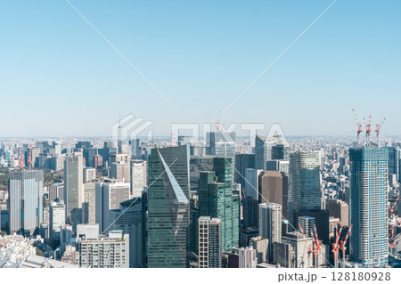 東京の首都圏の高層ビル群,街並み,都会 東京の首都圏の高層ビル群,街並み,都会 128180928