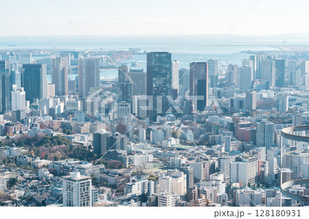 東京の首都圏の高層ビル群,街並み,都会 128180931