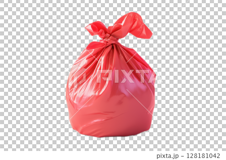 Large Red Garbage Bag Designed Specifically for Efficient Waste Disposal in Urban Environments 128181042