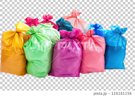 Bright and Colorful Garbage Bags are Perfect for Effective Waste Management Solutions 128181156