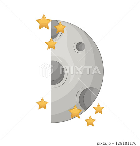 Illustration of Half moon with star 128181176