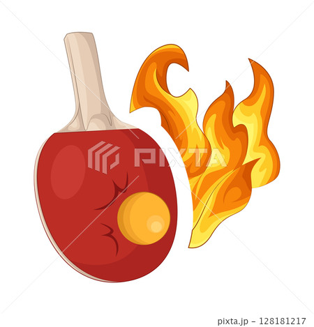 Illustration of Burning ping pong Illustration of Burning ping pong 128181217