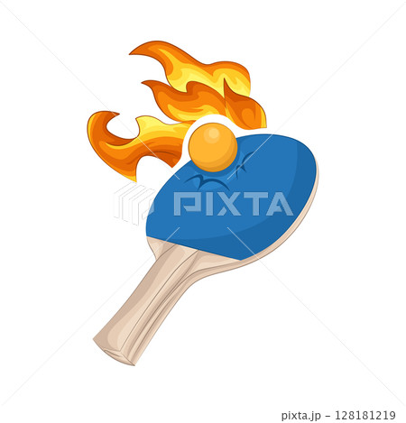 Illustration of Burning ping pong Illustration of Burning ping pong 128181219