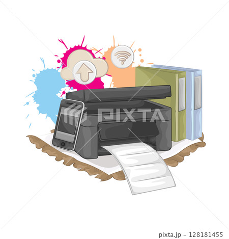 Illustration of Printer 128181455